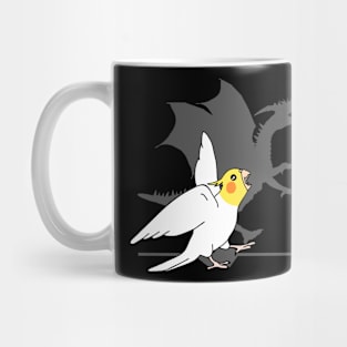 Lutino Cockatiel Dragon Shadow Mug